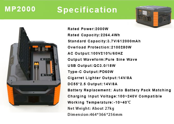 3.7v 2000w Outdoor Portable LiFePO4 Battery